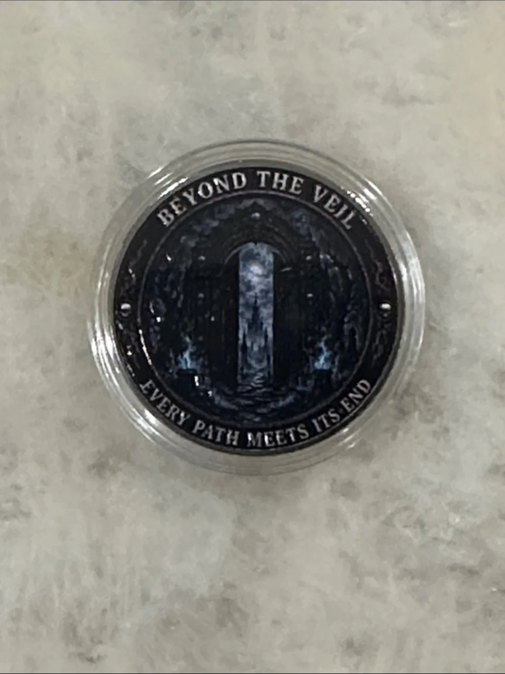 Live With Purpose Black Challenge Coin - Death Waits For All